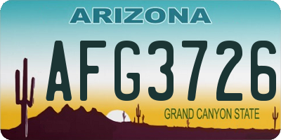 AZ license plate AFG3726