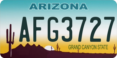 AZ license plate AFG3727