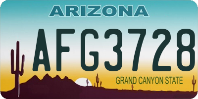 AZ license plate AFG3728