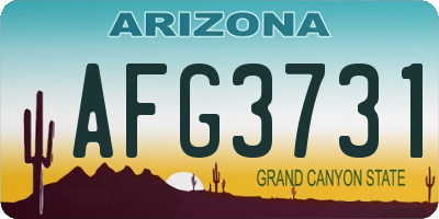AZ license plate AFG3731