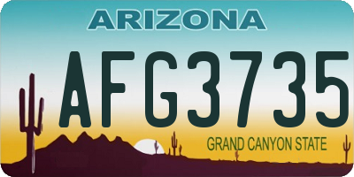 AZ license plate AFG3735