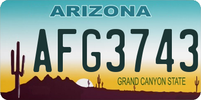 AZ license plate AFG3743