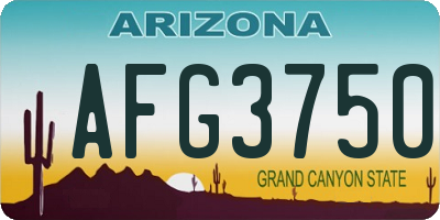 AZ license plate AFG3750