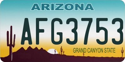 AZ license plate AFG3753