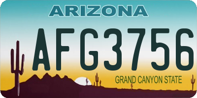 AZ license plate AFG3756