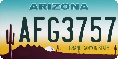 AZ license plate AFG3757