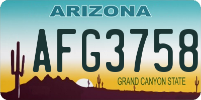 AZ license plate AFG3758