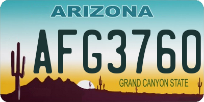 AZ license plate AFG3760