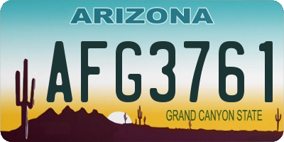 AZ license plate AFG3761