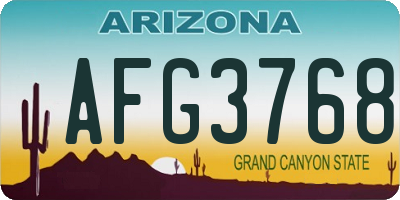 AZ license plate AFG3768