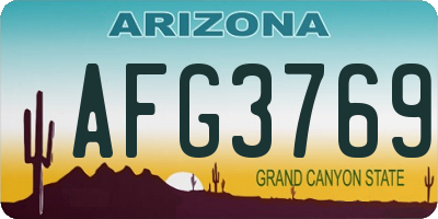 AZ license plate AFG3769