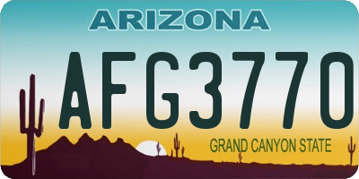 AZ license plate AFG3770