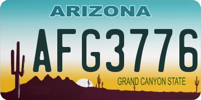 AZ license plate AFG3776