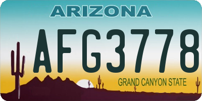 AZ license plate AFG3778