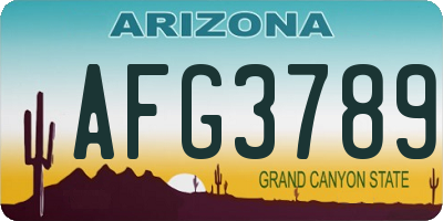 AZ license plate AFG3789