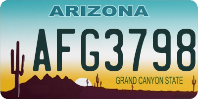 AZ license plate AFG3798