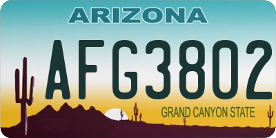 AZ license plate AFG3802