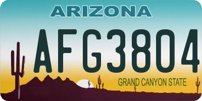 AZ license plate AFG3804