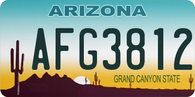 AZ license plate AFG3812