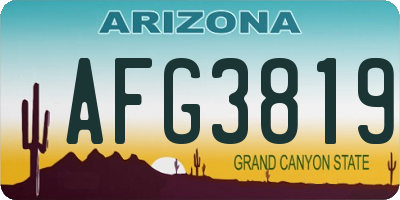 AZ license plate AFG3819