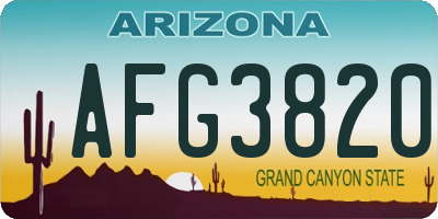 AZ license plate AFG3820