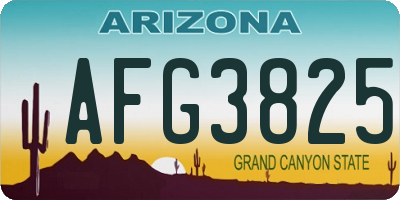 AZ license plate AFG3825