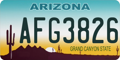AZ license plate AFG3826