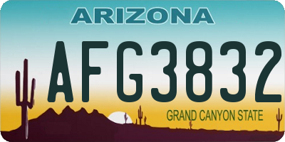AZ license plate AFG3832