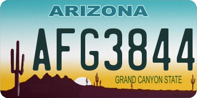 AZ license plate AFG3844