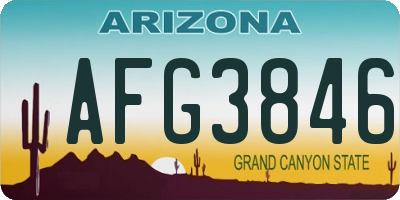 AZ license plate AFG3846