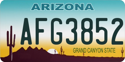 AZ license plate AFG3852