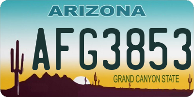 AZ license plate AFG3853