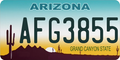 AZ license plate AFG3855
