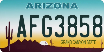 AZ license plate AFG3858