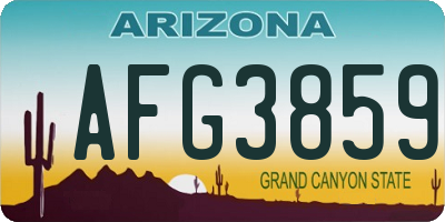 AZ license plate AFG3859
