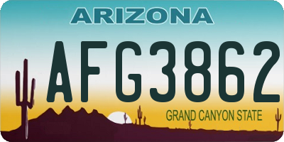 AZ license plate AFG3862