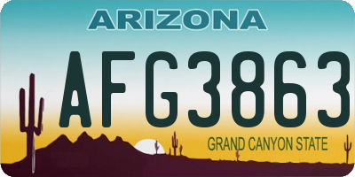 AZ license plate AFG3863