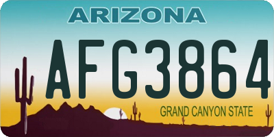 AZ license plate AFG3864