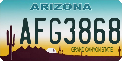 AZ license plate AFG3868