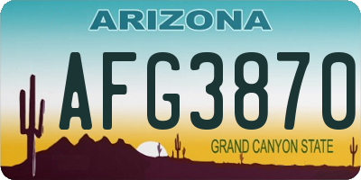 AZ license plate AFG3870