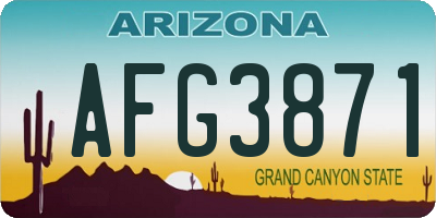 AZ license plate AFG3871