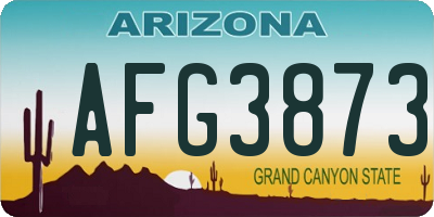 AZ license plate AFG3873