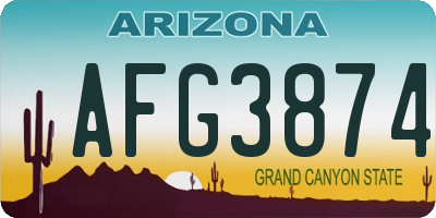 AZ license plate AFG3874