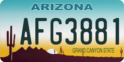 AZ license plate AFG3881