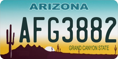 AZ license plate AFG3882