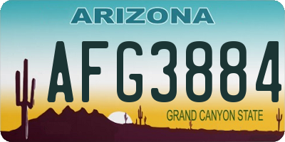 AZ license plate AFG3884