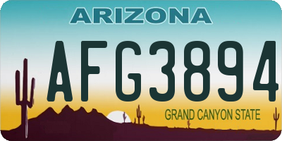 AZ license plate AFG3894