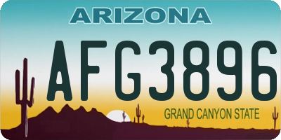 AZ license plate AFG3896
