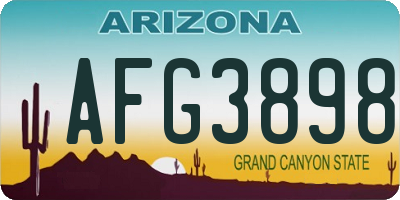 AZ license plate AFG3898