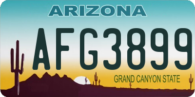 AZ license plate AFG3899